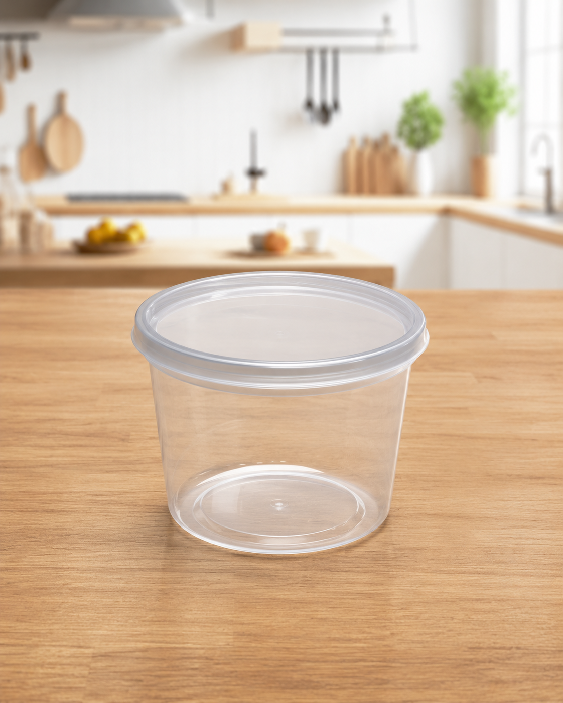 Pote PP 600ML Com Lacre e Tampa Transparente